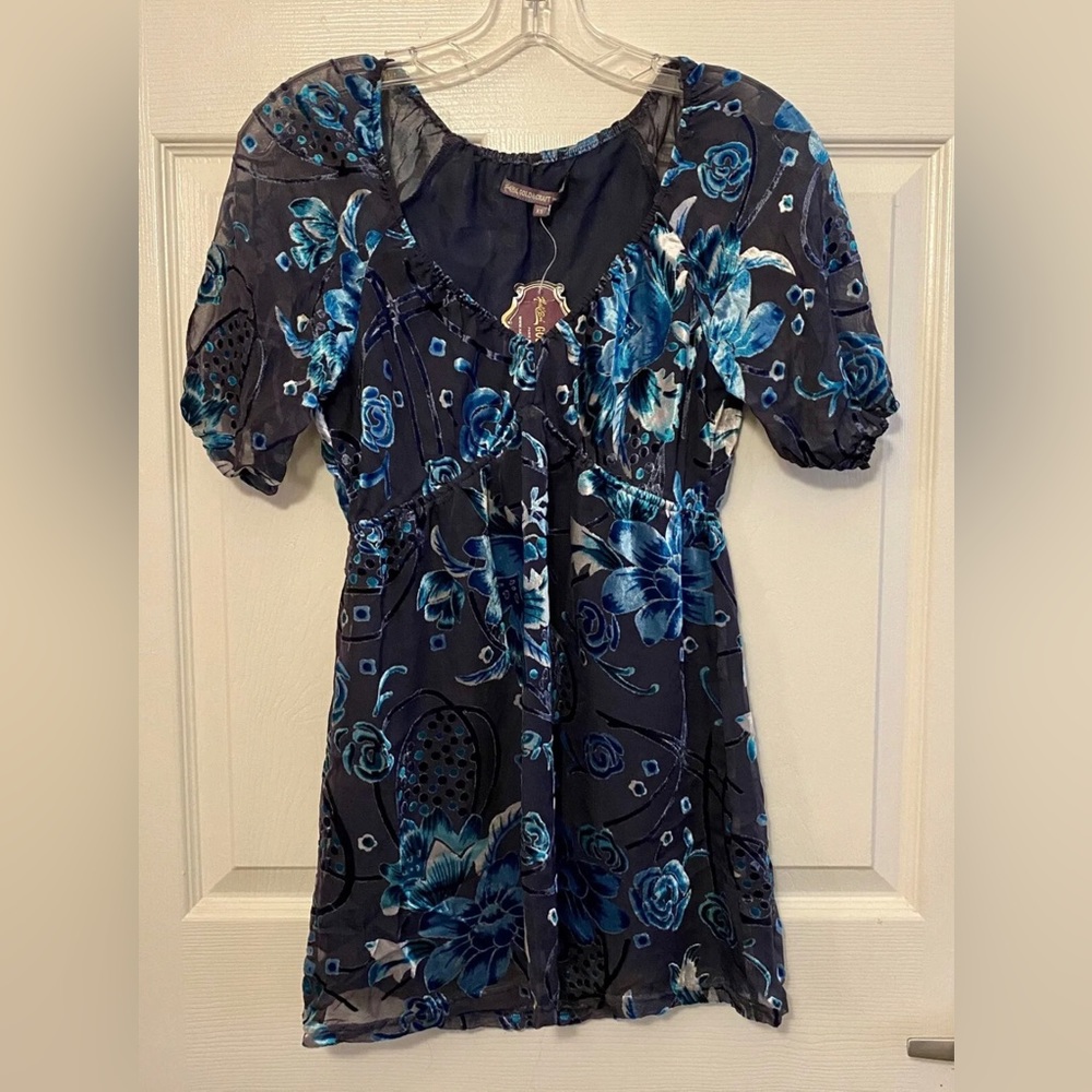 Hale Bob Gold & Craft Women’s Printed Blouse Top Shirt NWT S Small